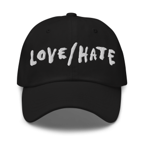Embroidered Love/Hate Baseball Cap Unisex - Black/White