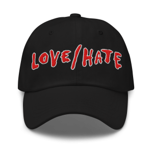 Embroidered Love/Hate Baseball Cap Unisex - Black/Red
