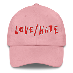 Embroidered Love/Hate Baseball Cap Unisex - Pink