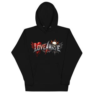 Love/Hate Unisex Hoodie - Black
