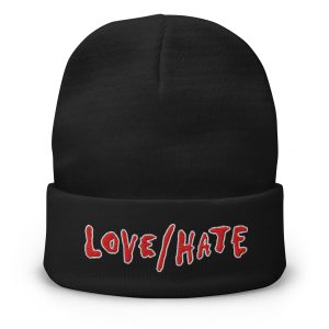 Love/Hate Embroidered Beanie - Black